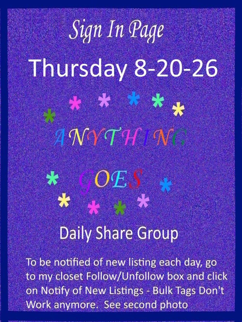 Thursday 8-20-26 Anything Goes Share Group - Part One Sign In Page